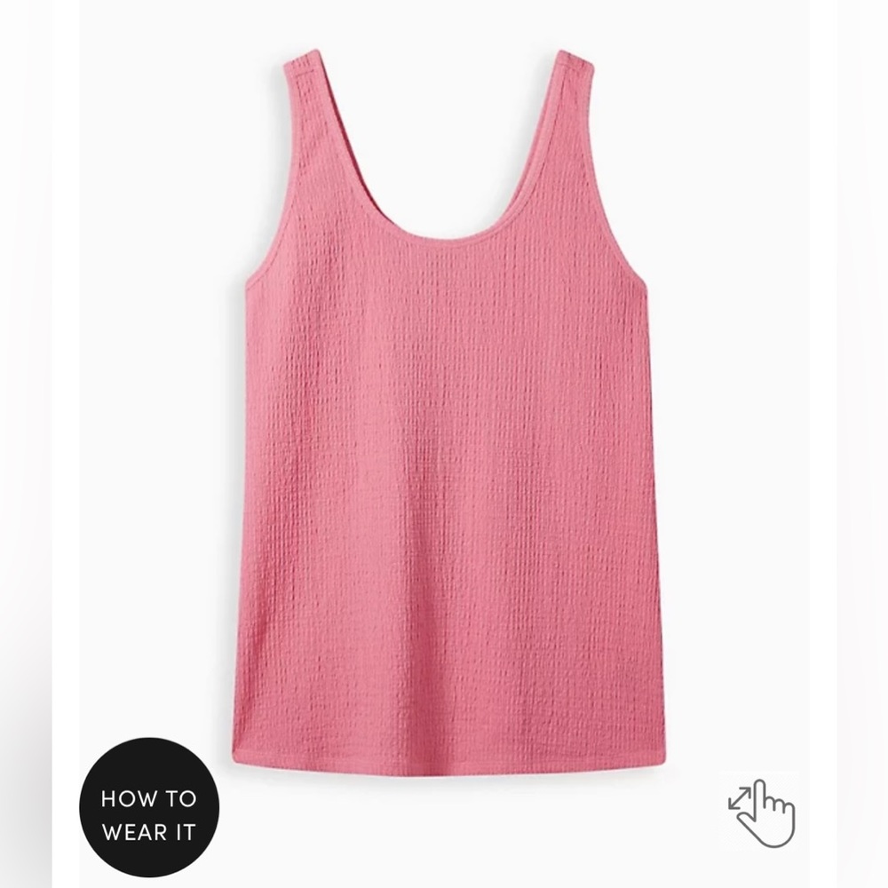 Torrid Size 2 Pink Smocked Double Scoop Tank